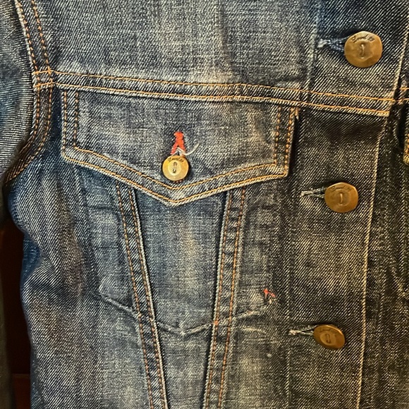 Level 99 distressed denim jacket. - Picture 3 of 5